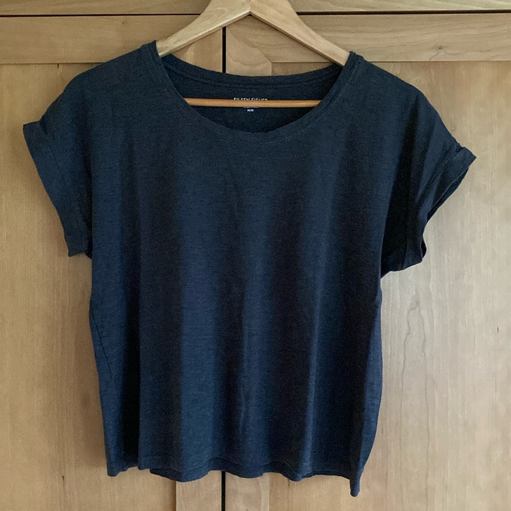 Eileen Fisher charcoal linen top